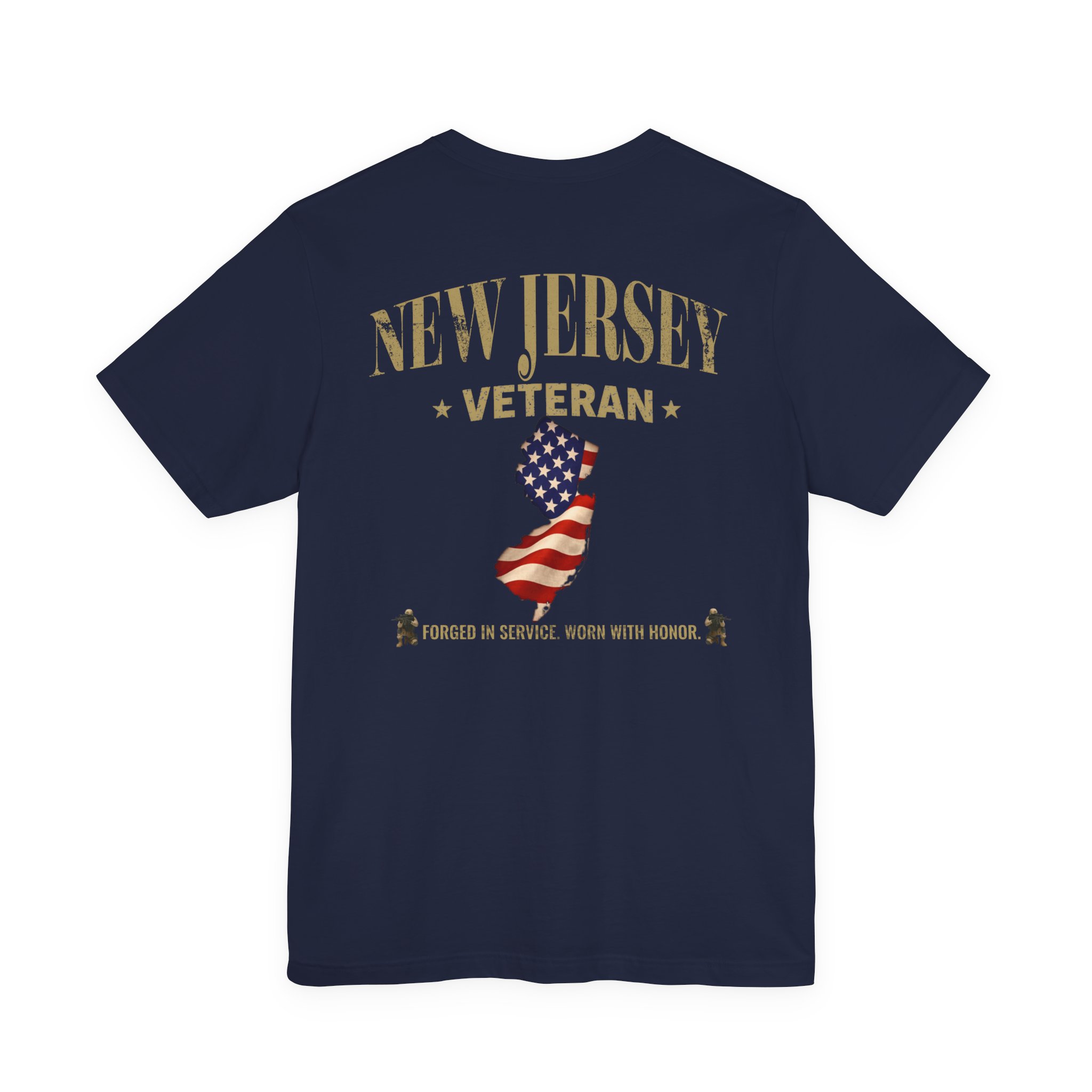 New Jersey Veteran T-Shirt — American Flag Map Military Tribute Tee - Image 38