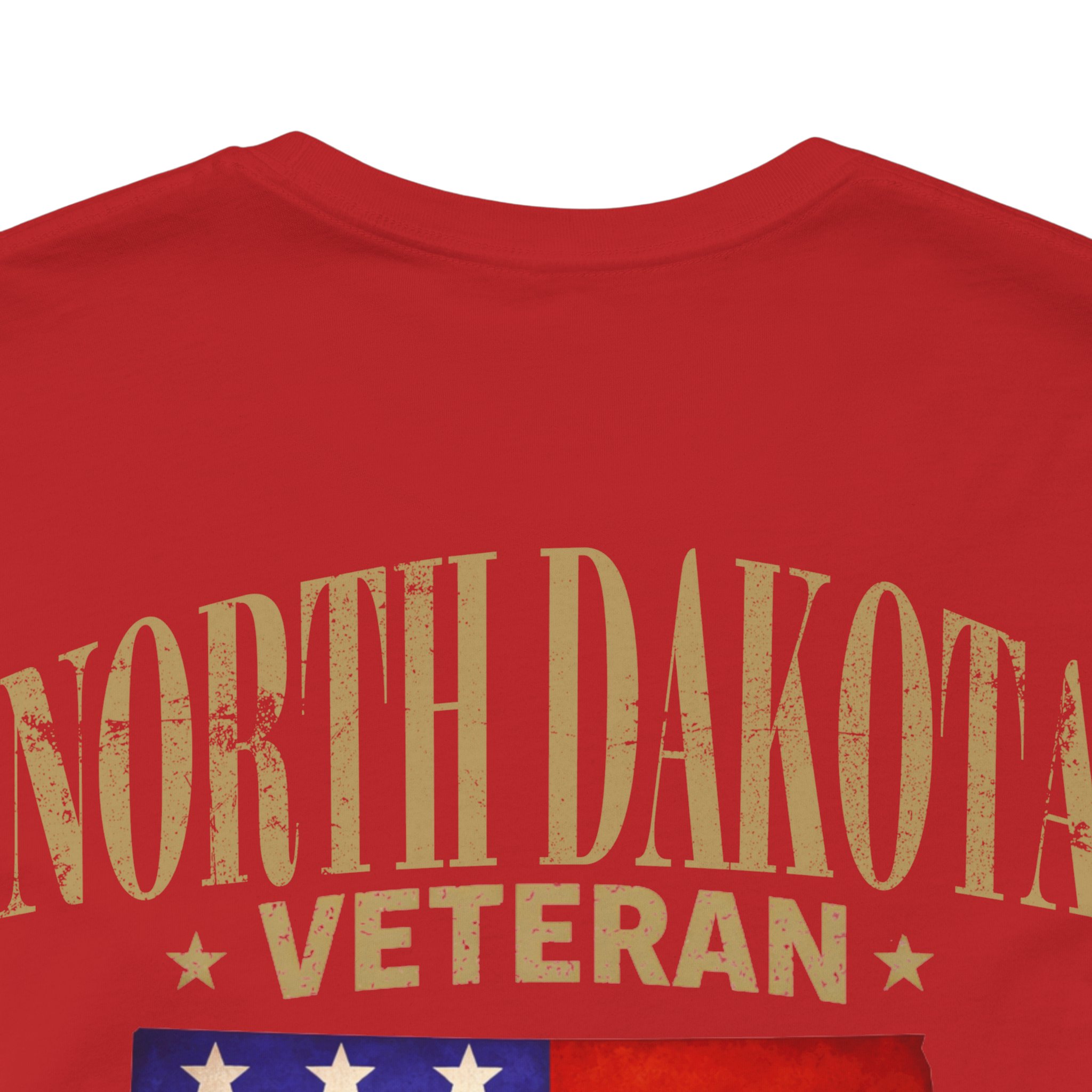 North Dakota Veteran T-Shirt — American Flag Map Military Tribute Tee - Image 5