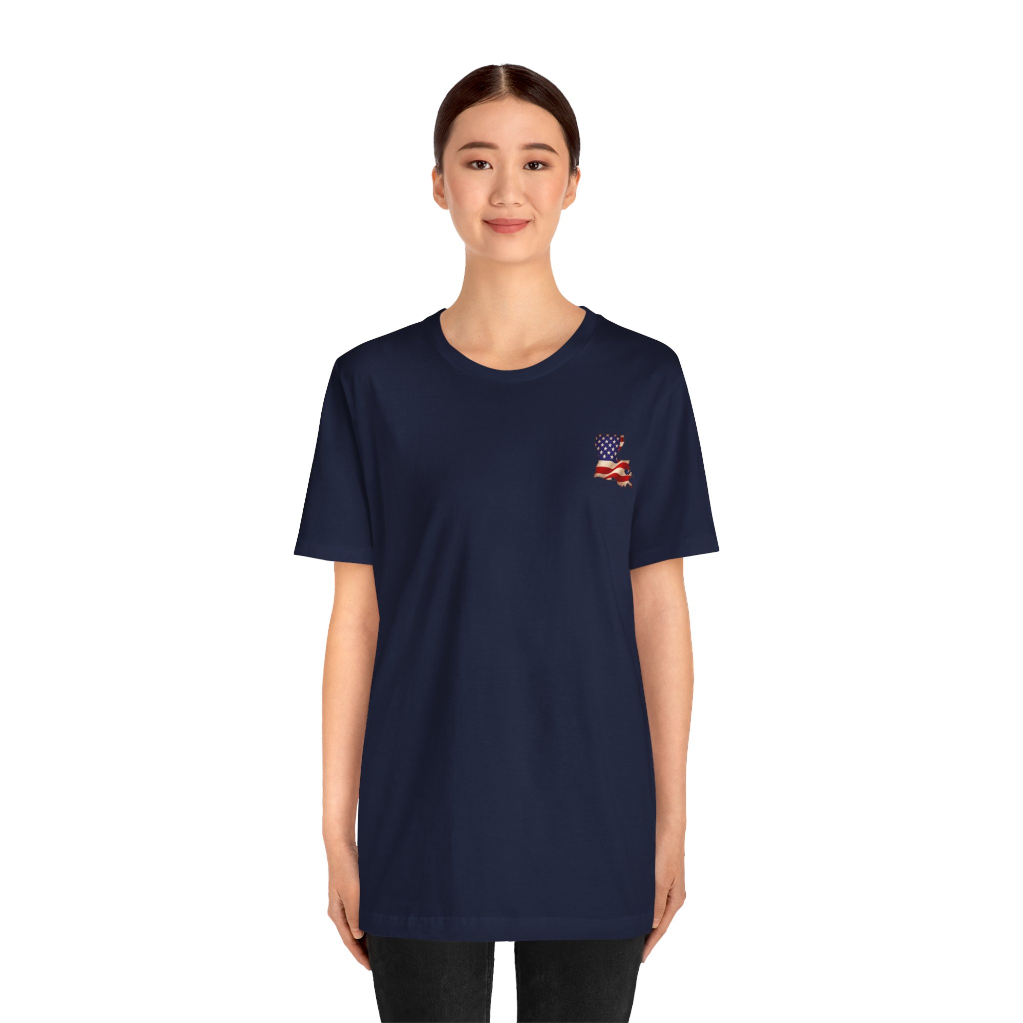 Louisiana Veteran T-Shirt — American Flag Alaska Map Military Tribute Tee - Image 19