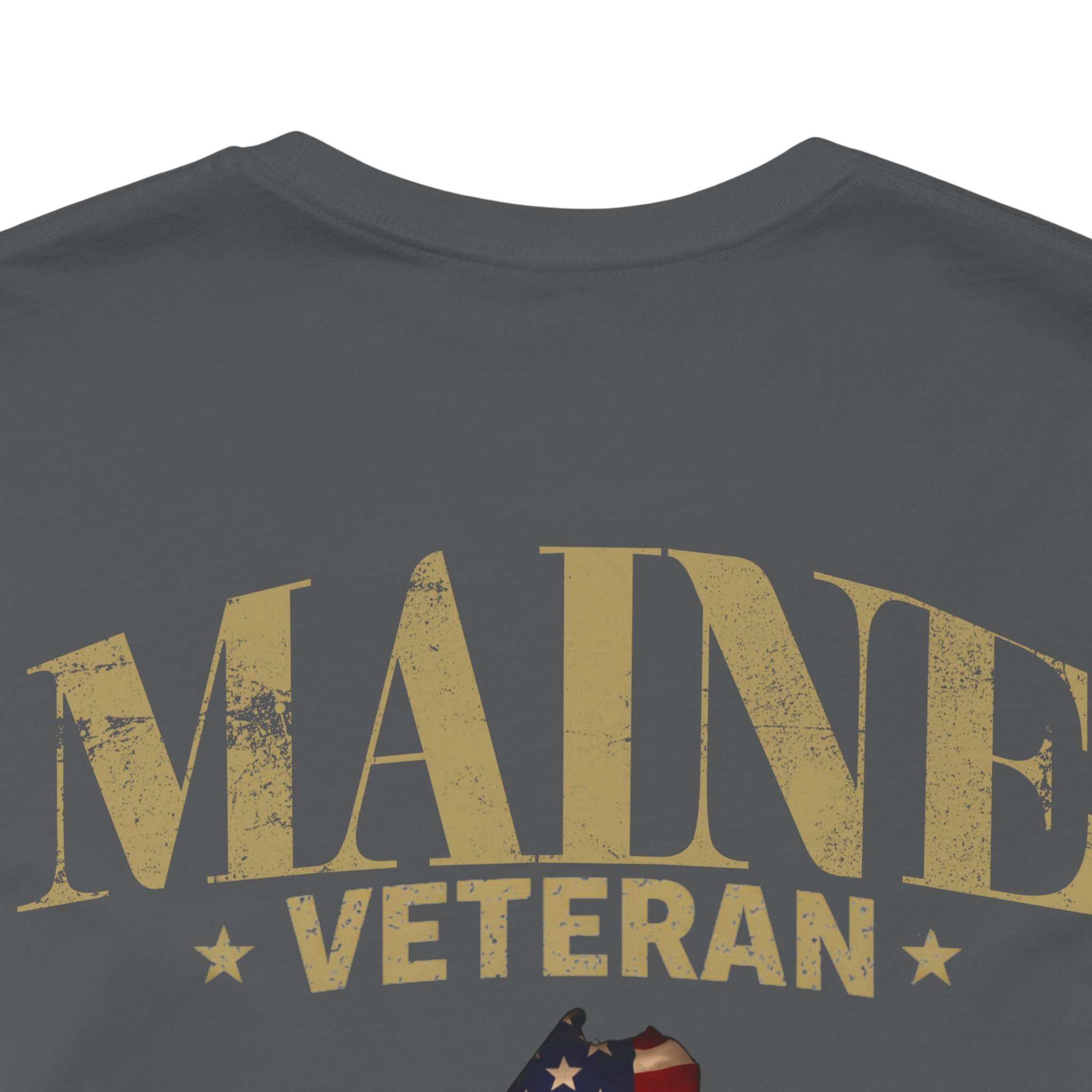 Maine Veteran T-Shirt — American Flag Map Military Tribute Tee - Image 44