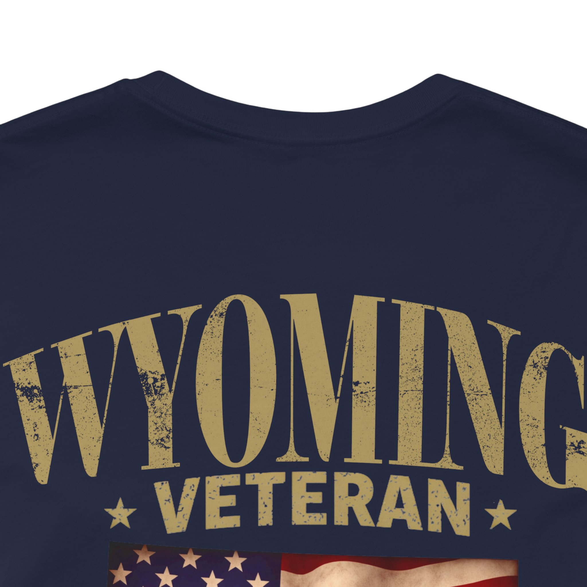 Wyoming Veteran T-Shirt — American Flag Map Military Tribute Tee - Image 43