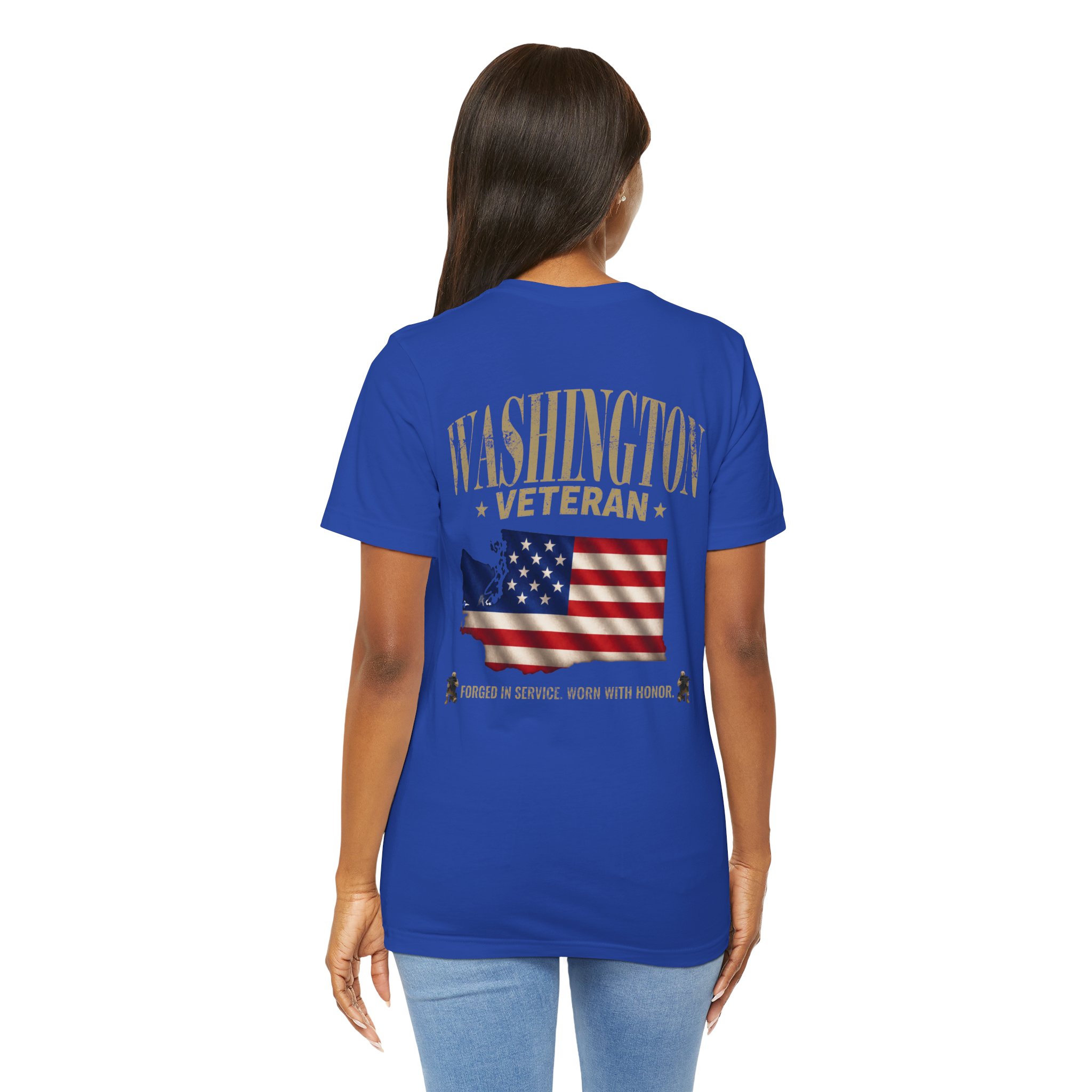 Washington Veteran T-Shirt — American Flag Map Military Tribute Tee - Image 15