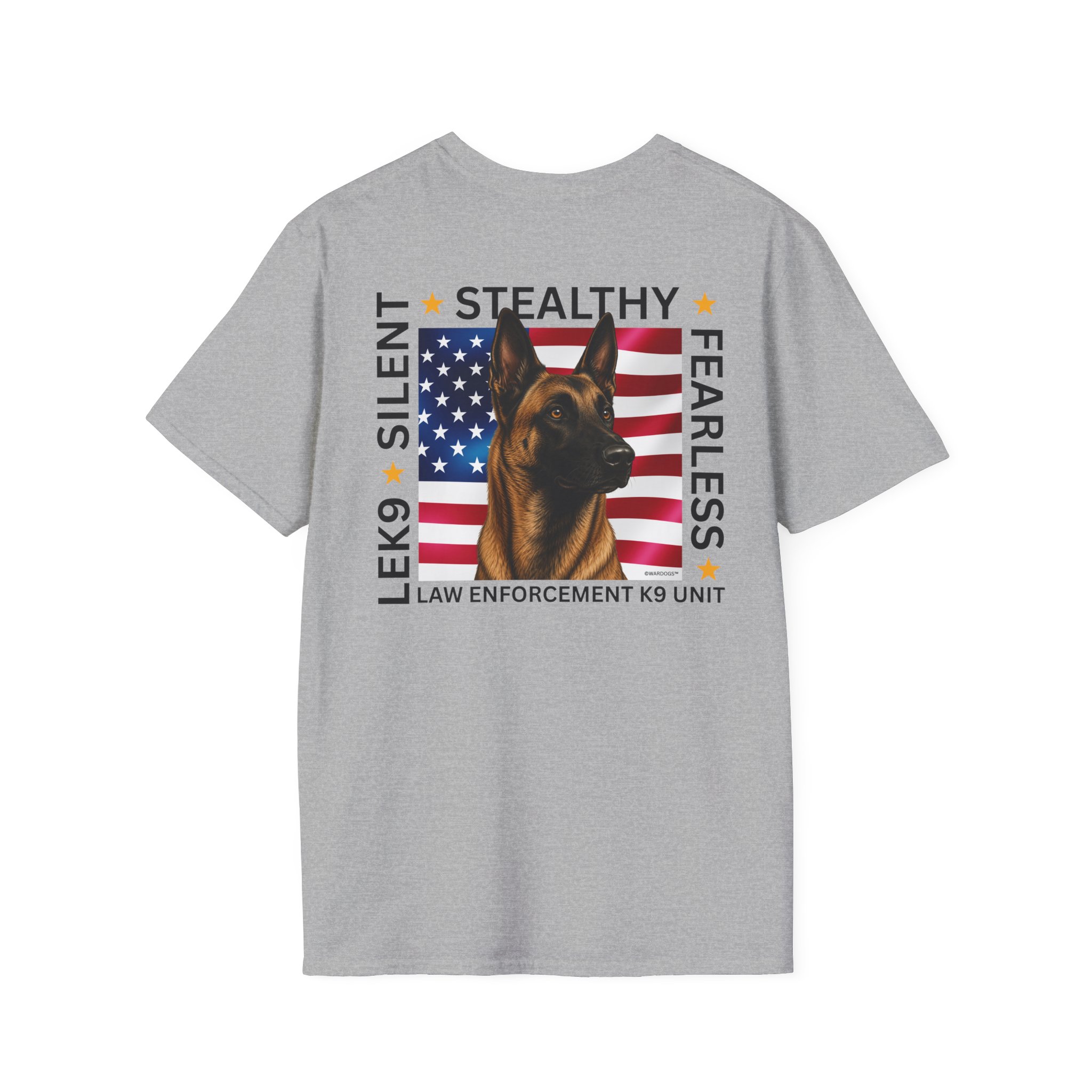 Law Enforcement Police K9 Tee - Malinois FEARLESS Trending - K9 Unit - LEK9 Front - Image 19