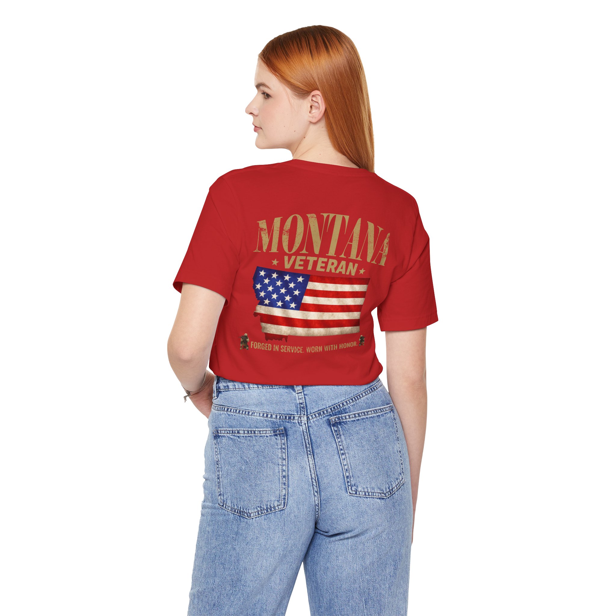 Montana Veteran T-Shirt — American Flag Alaska Map Military Tribute Tee - Image 24