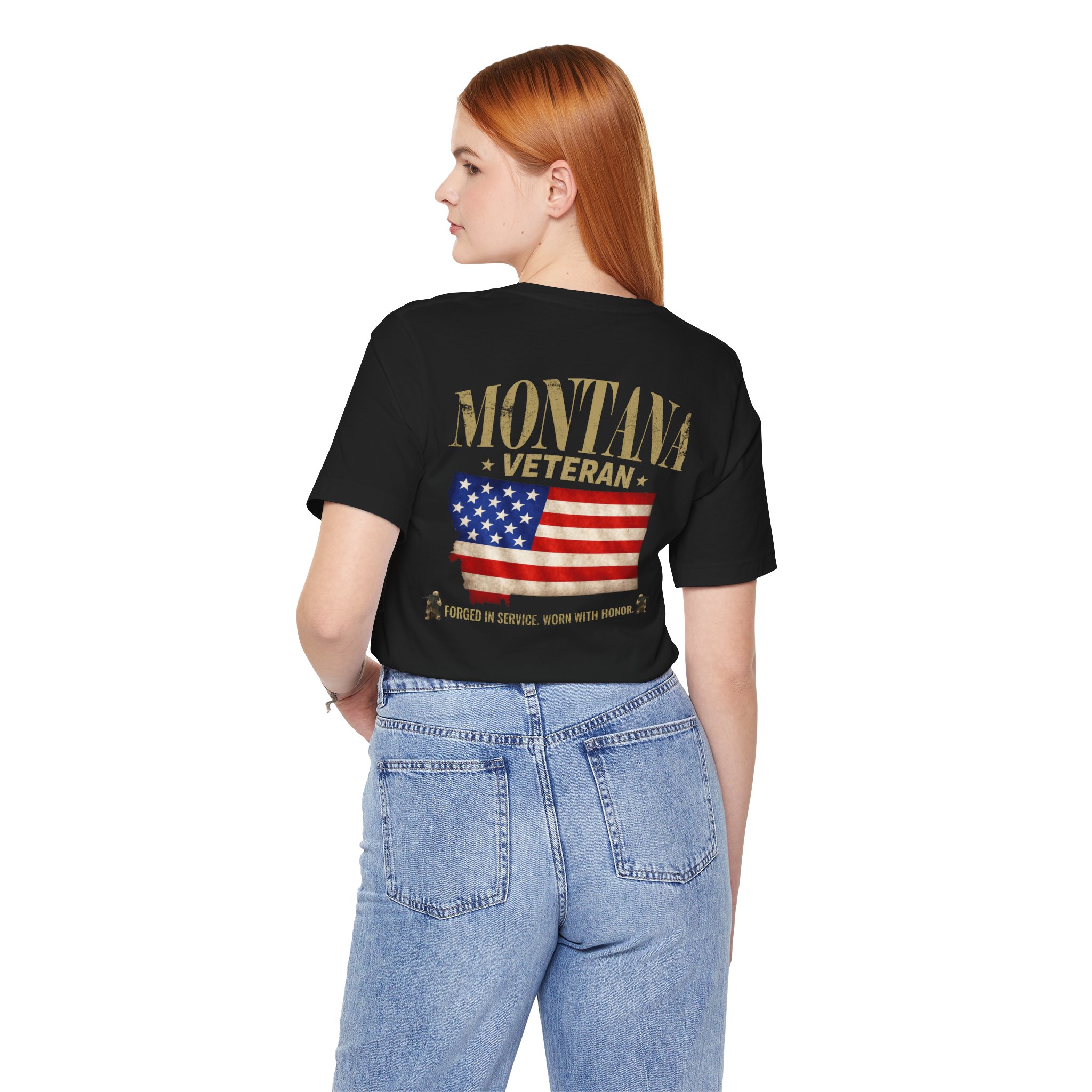 Montana Veteran T-Shirt — American Flag Alaska Map Military Tribute Tee - Image 12