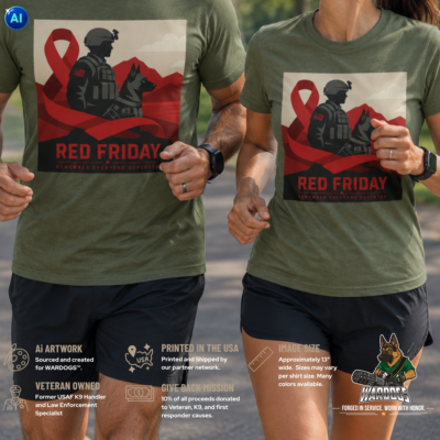 Red Friday Military T-Shirt — Support Our Warriors & K9 Units