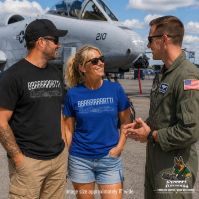 A-10 Warthog T-Shirt — “BBRRRRRRRTT!” Gunfire Sound Military Aircraft Tee