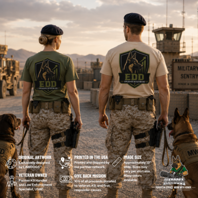 Explosives Detection Dog (EDD) T-Shirt — K9 Handler Badge Tee
