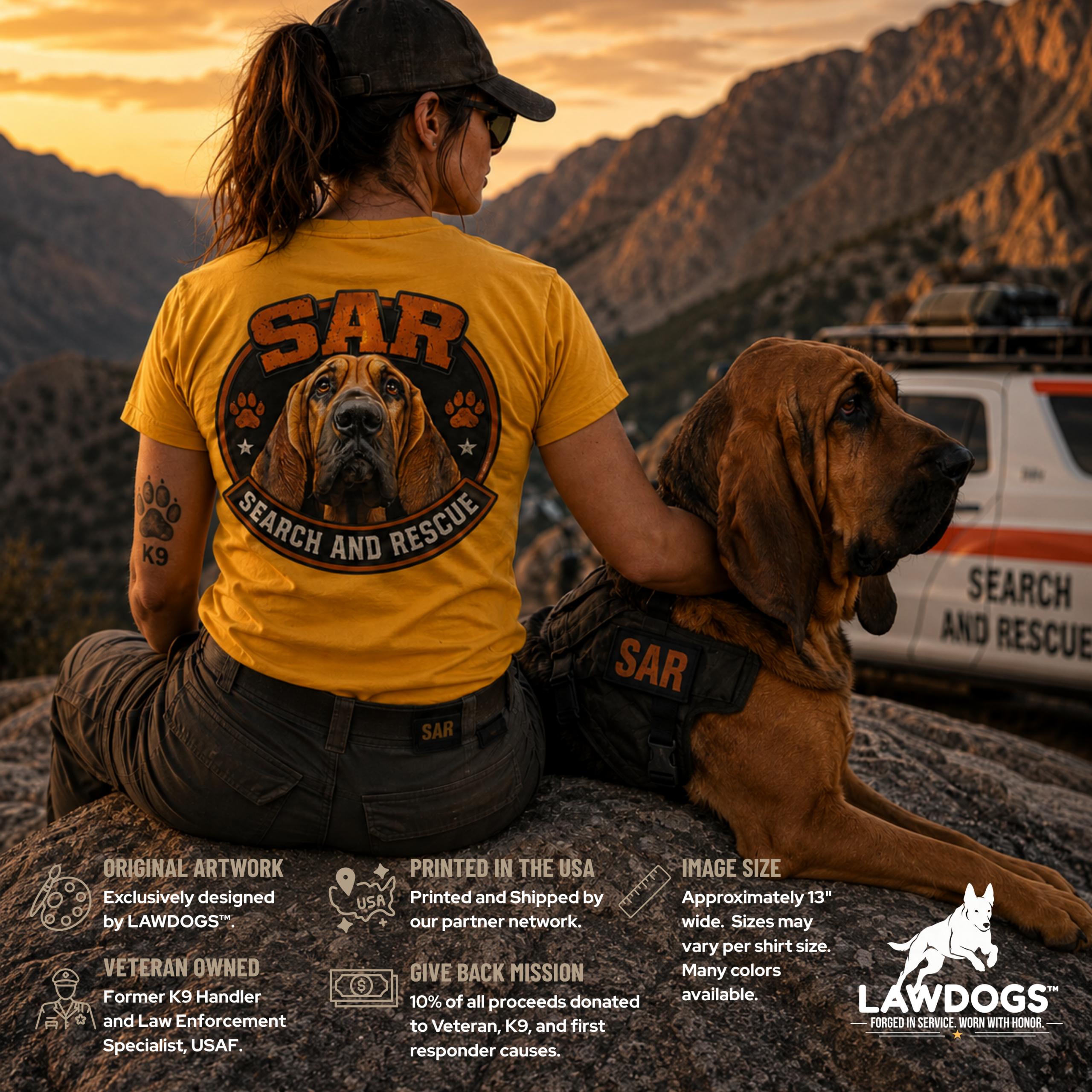 SAR Bloodhound K9 Shirt | SAR Search and Rescue | WARDOGS™